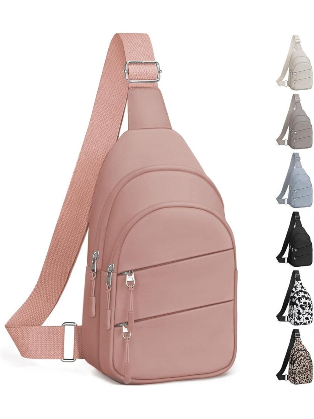 Women's Pink Lightweight Small Hiking Sling Outdoors Travel Crossbody Bags